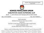 KPU OKI Umumkan DCT Anggota DPRD OKI Pada Pemilu 2024