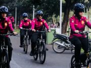Jajaran Polda Sumsel Adakan Patroli Bersepeda ke Lokasi Wisata Jakabaring