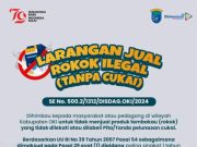 Pemkab OKI Resmi Larang Penjualan Rokok Ilegal