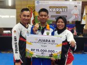 Prestasi Gemilang Bima Pelandri, Putra Pelatih Karate Gajah Sora Polres OKI di Ajang O2SN 2024