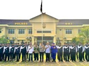 Polres OKI Adakan Apel Penyerahan Personel Pamwal Calon Bupati-Wabup