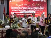 Inilah Hasil Undian Nomor Urut Paslon Walikota-Wakil Walikota Untuk Pilkada Palembang