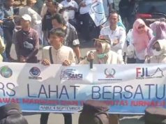 Terkait Suara Sumbang Dilontarkan Oknum ASN, Ratusan Wartawan Gelar Aksi Demo di DPRD Lahat