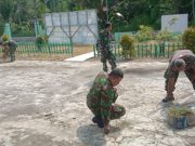 Benahi Pangkalan, Koramil 402/03 SP Padang Wujudkan Kebersihan dan Kenyamanan