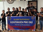 Peduli Olahraga, Muchendi Beri Semangat Kontingen PWI OKI di Porwarda Sumsel 2024