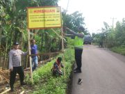 Kerusakan Jalan di Kandis Kian Parah, Polsek Pampangan Pasang Imbauan