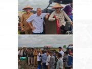 Pj. Bupati Banyuasin Panen Raya Dengan Menko Bidang Pangan RI Di Tanjung Lago