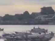 Sebuah Kapal Jukung Meledak di Sungai Musi Palembang