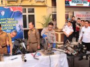 Polres OKI Musnahkan Knalpot Brong Hasil KRYD Pasca Operasi Ketupat Musi 2025