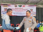 Cegah Penyakit di Jalan, Polres OKI Periksa Kesehatan Pengemudi Ojek Online