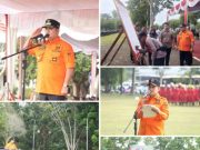 Cegah Karhutbunla, Bupati Banyuasin Pimpin Apel Gelar Pasukan dan Peralatan