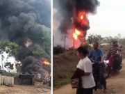 Kebakaran Kembali Terjadi di Tempat Penyulingan Minyak Ilegal di Keluang Muba