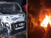 Mobil Pick Up Terbakar di Mesuji OKI, Diduga Korsleting Listrik