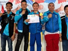 Putri Saskia Ekana Sumbang Medali Emas Cabor Kick Boxing Putri OKI