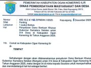 Bangubsus 2025 Segera Disalurkan, Ini Pesan Kadis PMD OKI