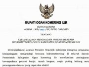Antisipasi Cuaca Ekstrem, Pemkab OKI Terbitkan Surat Edaran Siaga Bencana Hidrometeorologi