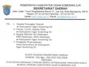 Setda OKI Terbitkan Surat Edaran Dukungan dan Optimalisasi Program Kerja Bunda Literasi