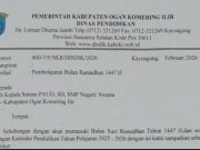Pemkab OKI Terbitkan SK Pembelajaran saat Bulan Ramadhan, Inilah Aturannya!