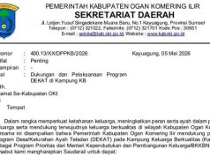 Pemkab OKI Dukung Program DEKAT untuk Perkuat Ketahanan Keluarga