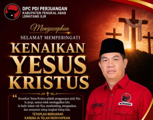 Ketua DPC PDIP PALI Sampaikan Ucapan Khidmat Kenaikan Yesus Kristus