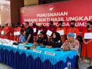 Polda Sumsel Musnahkan 2,6 Kg Sabu dan 196 Ekstasi