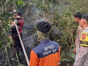 Operasi Aman Nusa II, Personel BKO Dit Samapta Polda Sumsel Padamkan Karhutla di Indralaya