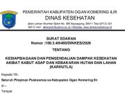 Kesiapsiagaan Hadapi Dampak Karhutla, Dinas Kesehatan OKI Terbitkan Surat Edaran