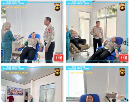 HUT Polantas ke-71, Sat Lantas Polres OKU Timur Gelar Donor Darah